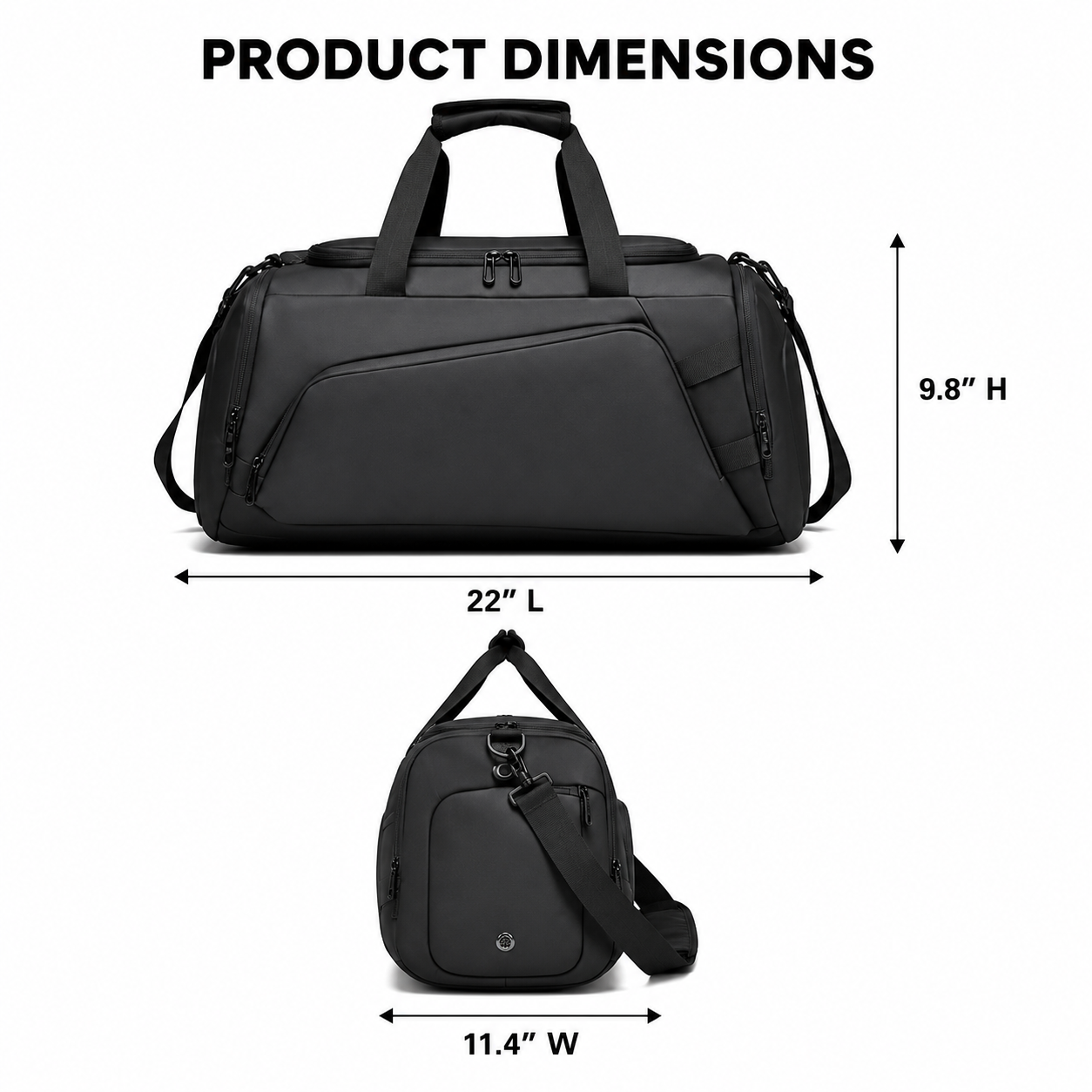 Large Capacity Waterproof Gym Duffel Bag With Shoulder Strap