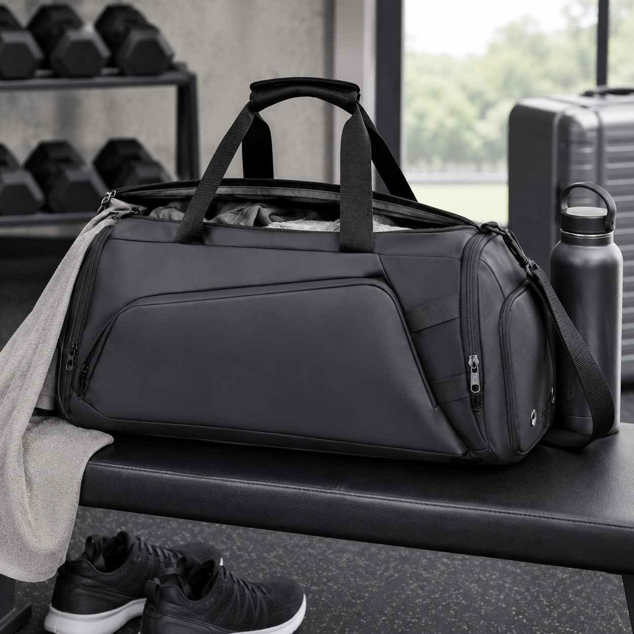 Large Capacity Waterproof Gym Duffel Bag With Shoulder Strap
