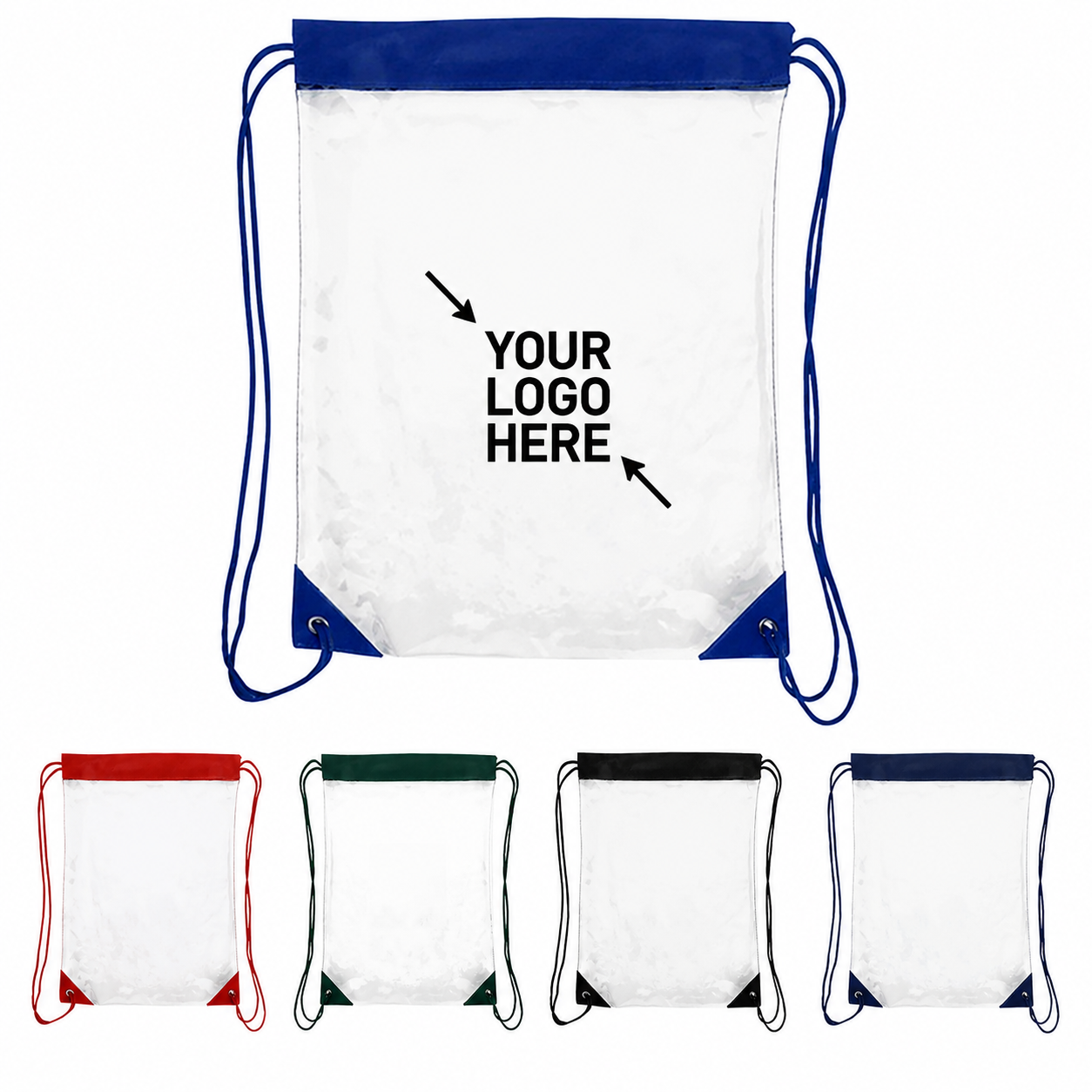 Large Clear PVC Stadium Drawstring Backpack