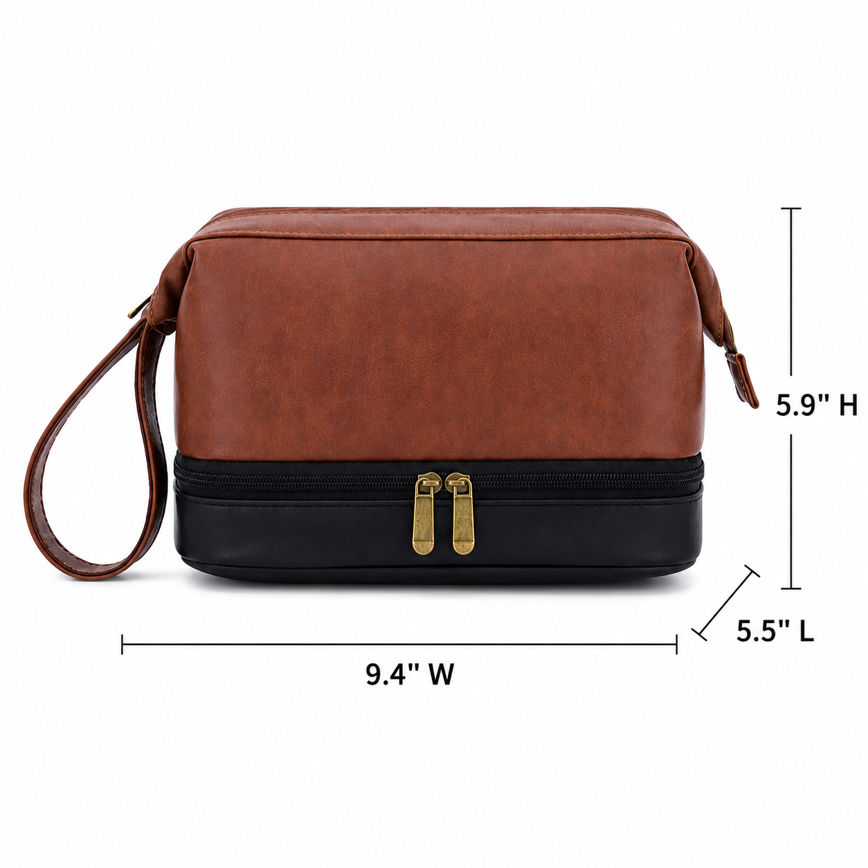 Leather Double Layer Men's Toiletry Bag