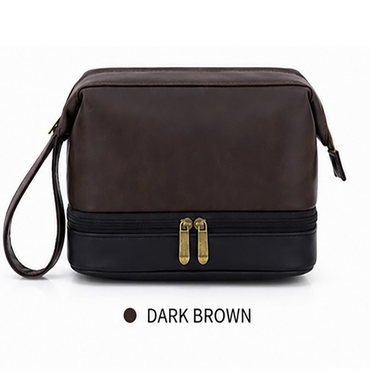 Leather Double Layer Men's Toiletry Bag
