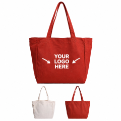 Letter Printed Cotton Canvas Tote Bag