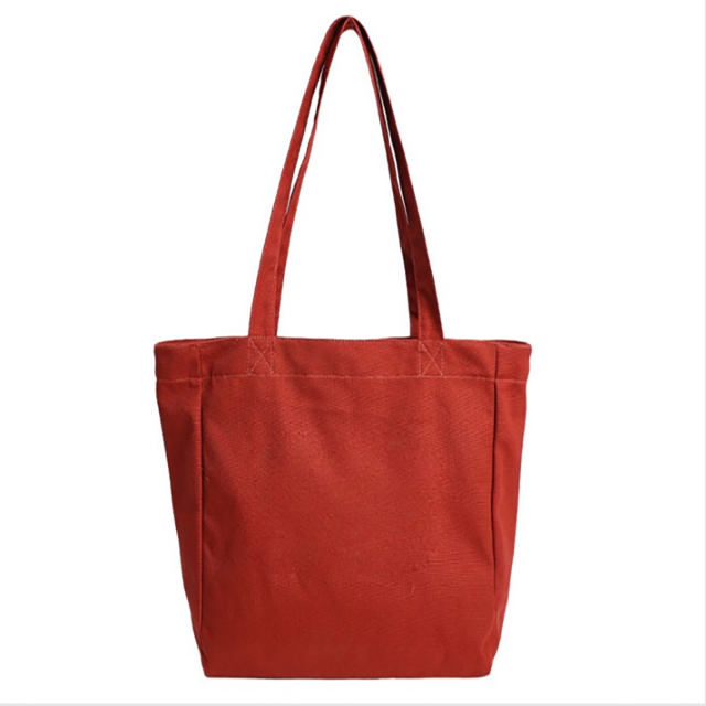 Letter Printed Cotton Canvas Tote Bag