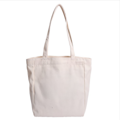 Letter Printed Cotton Canvas Tote Bag