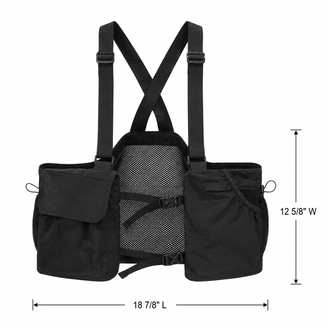 Lightweight Mesh Chest Rig Pack With Detachable Pouches