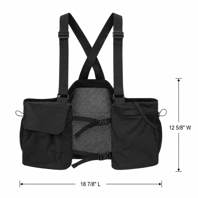Lightweight Mesh Chest Rig Pack With Detachable Pouches