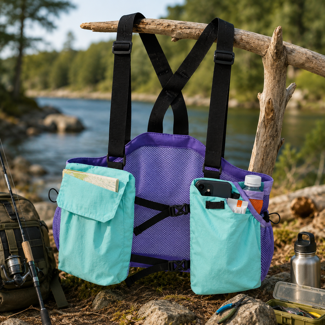 Lightweight Mesh Chest Rig Pack With Detachable Pouches