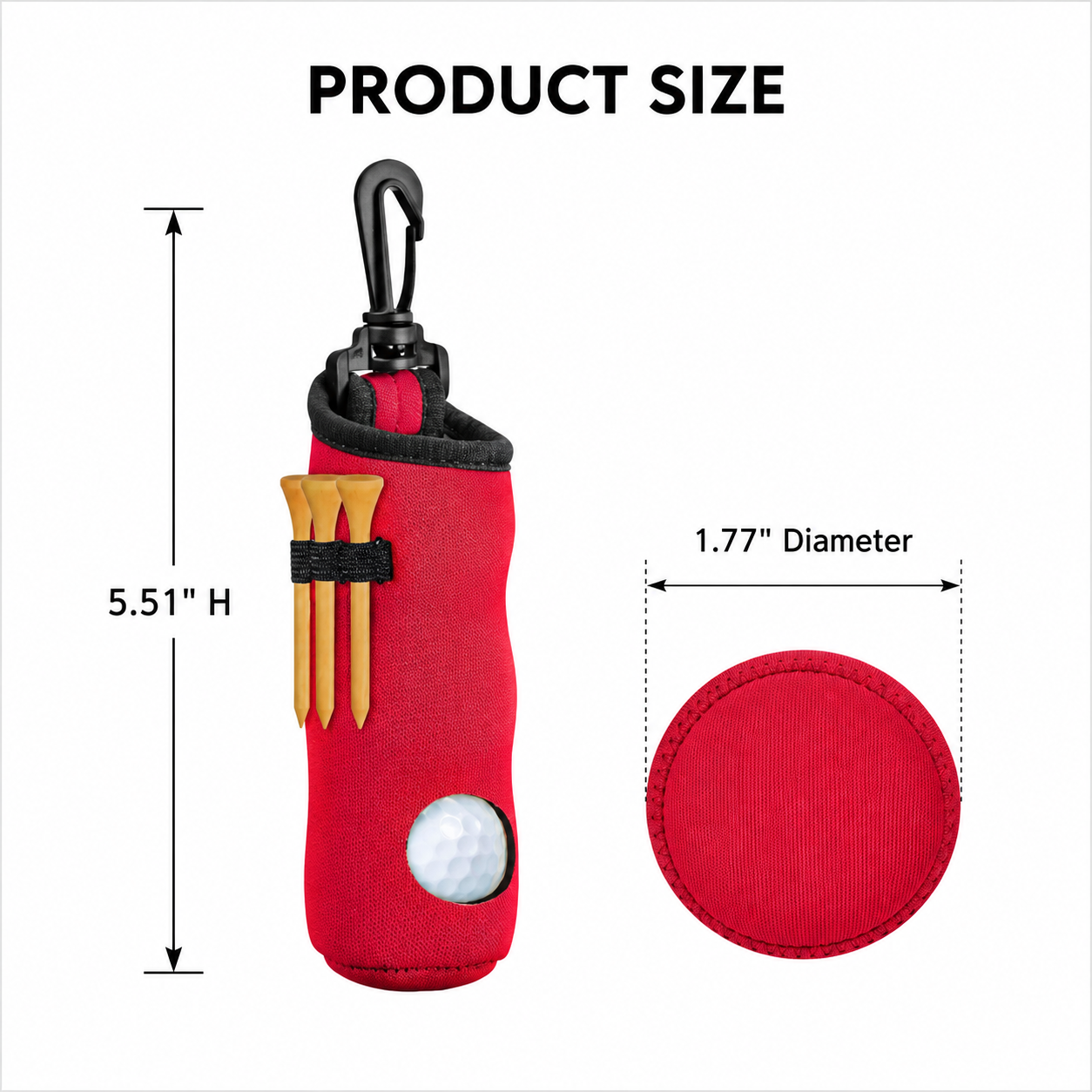 Lightweight Neoprene Golf Waist Pouch With Clip Attachment