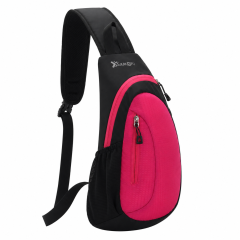 Lightweight Waterproof Polyester Sling Crossbody Bag With Bottle Holder
