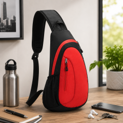 Lightweight Waterproof Polyester Sling Crossbody Bag With Bottle Holder