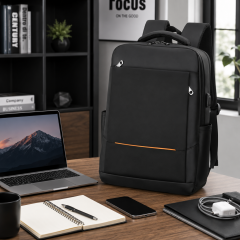 Men's Business Travel Backpack With USB Charging Interface And Laptop Storage