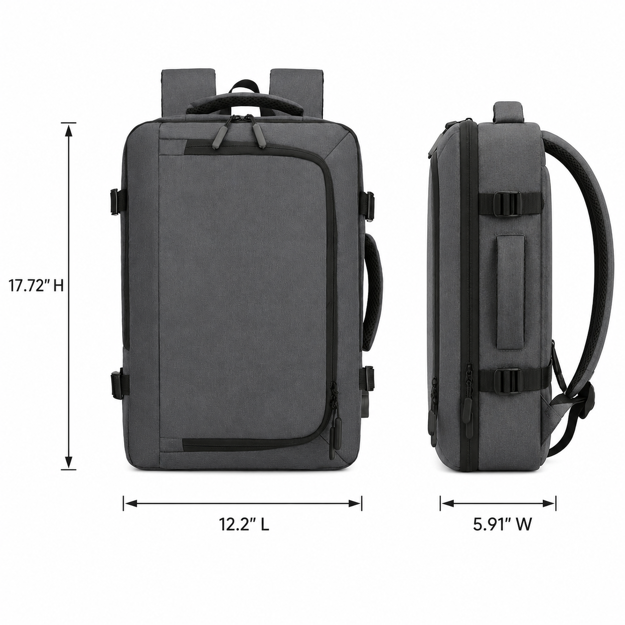 Men's Business Travel Backpack With USB Charging Port And Laptop Compartment