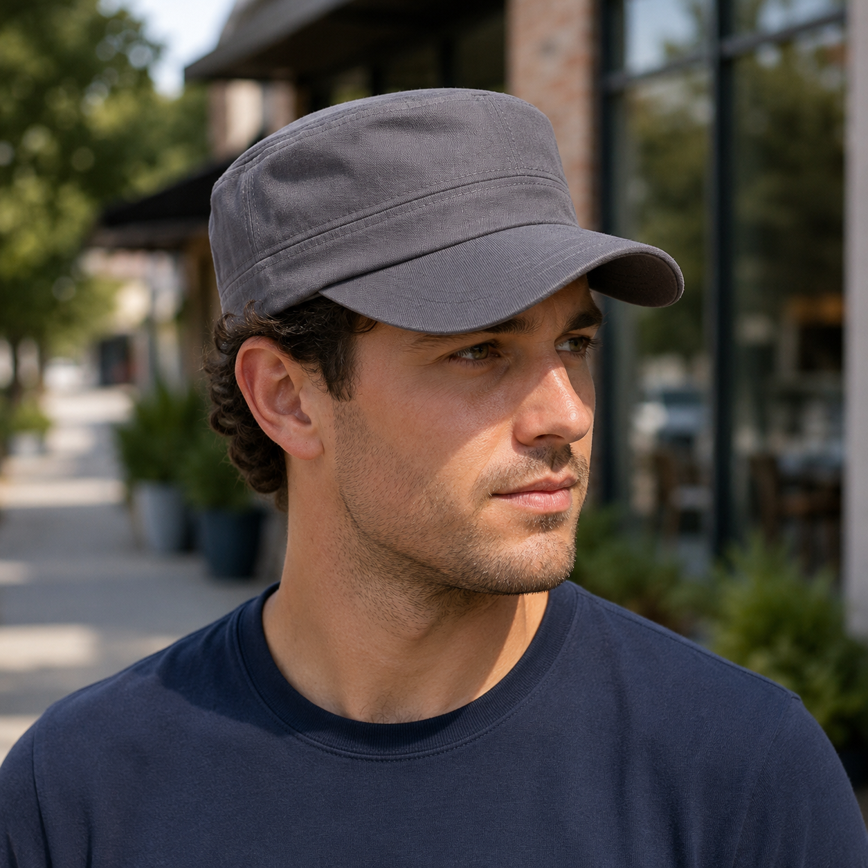 Military Style Adjustable Cadet Cap Hat