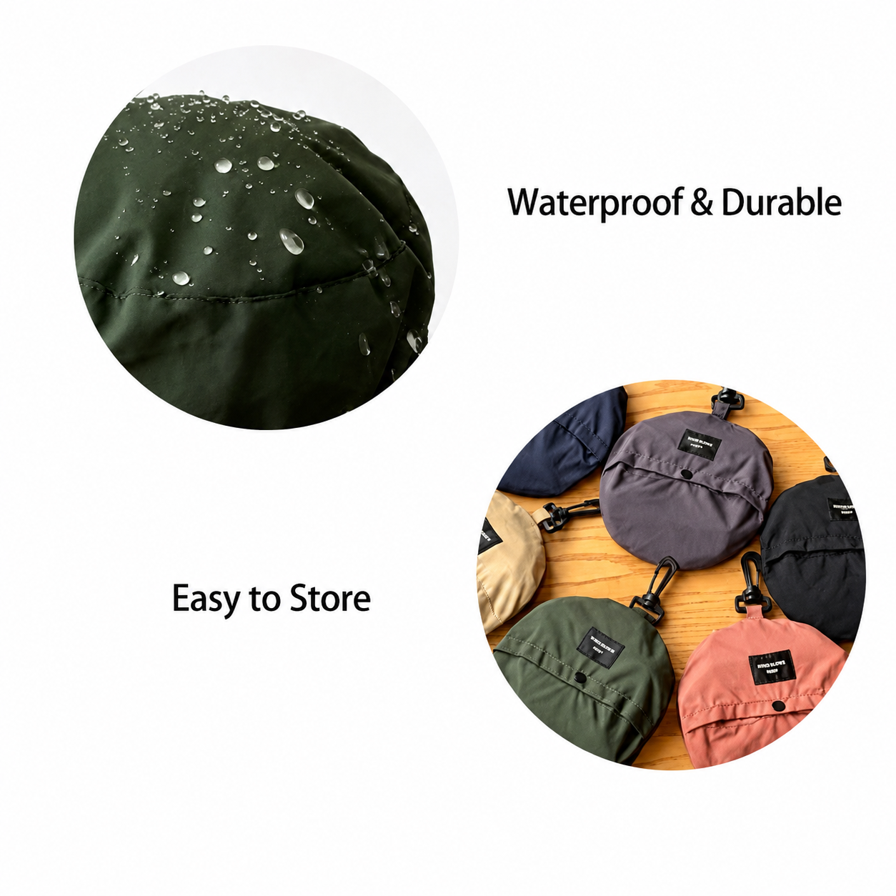 Multifunctional Waterproof Foldable Fisherman Bucket Hat with Storage Bag