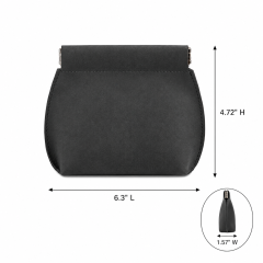PU Leather Spring Closure Storage Pouch
