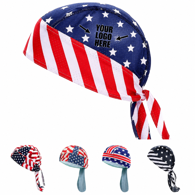 Patriotic Stars And Stripes Mesh Head Wrap