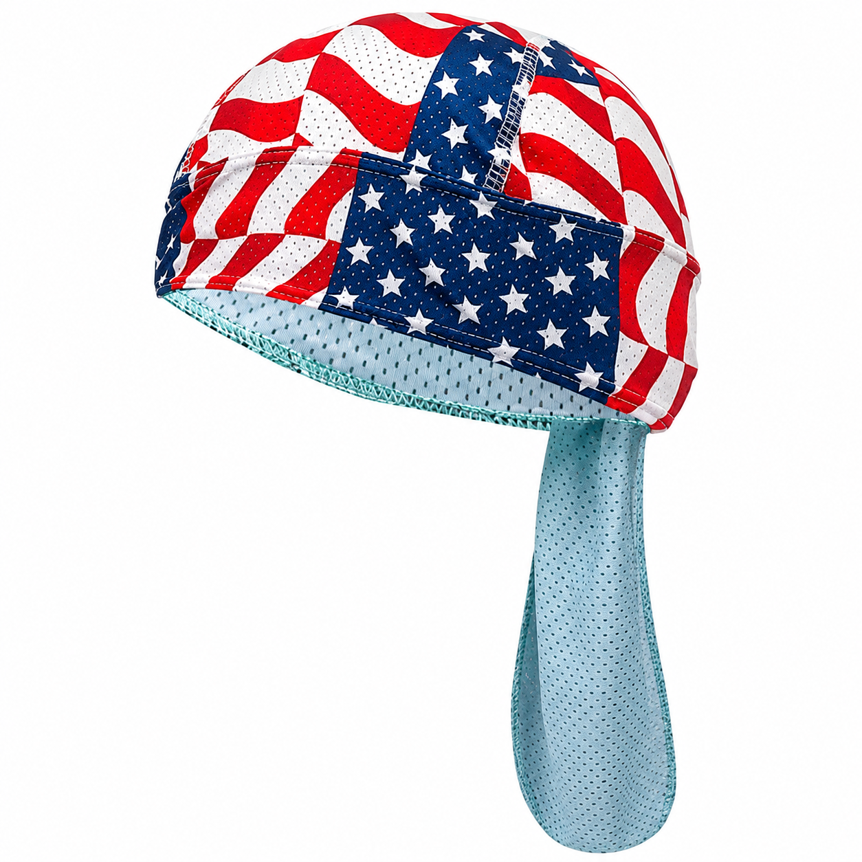 Patriotic Stars And Stripes Mesh Head Wrap