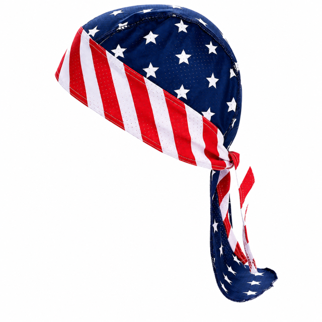 Patriotic Stars And Stripes Mesh Head Wrap