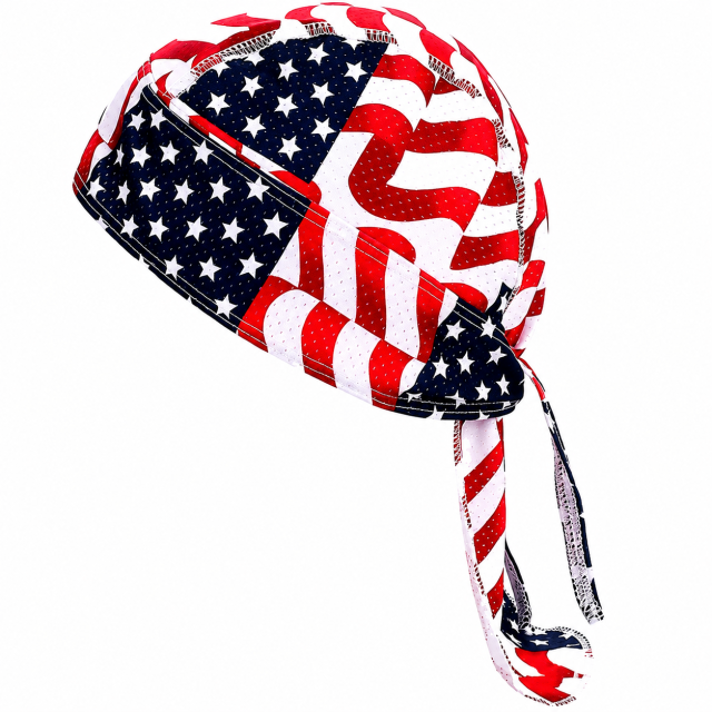 Patriotic Stars And Stripes Mesh Head Wrap