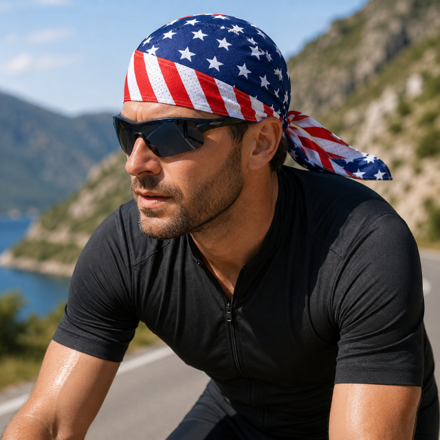 Patriotic Stars And Stripes Mesh Head Wrap