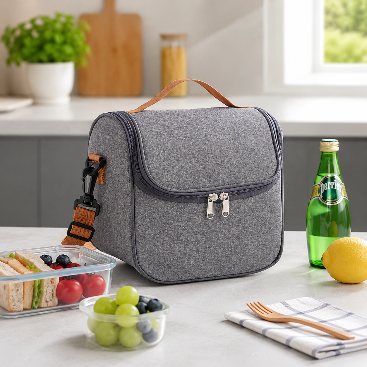 Portable Insulated Crossbody Lunch Bag