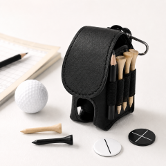 Premium Leather Golf Valuables Pouch With Belt Clip And Magnetic Closure