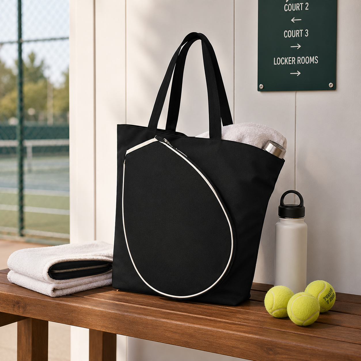 Retro Three Color Waterproof Sports Handbag With Racket Compartment