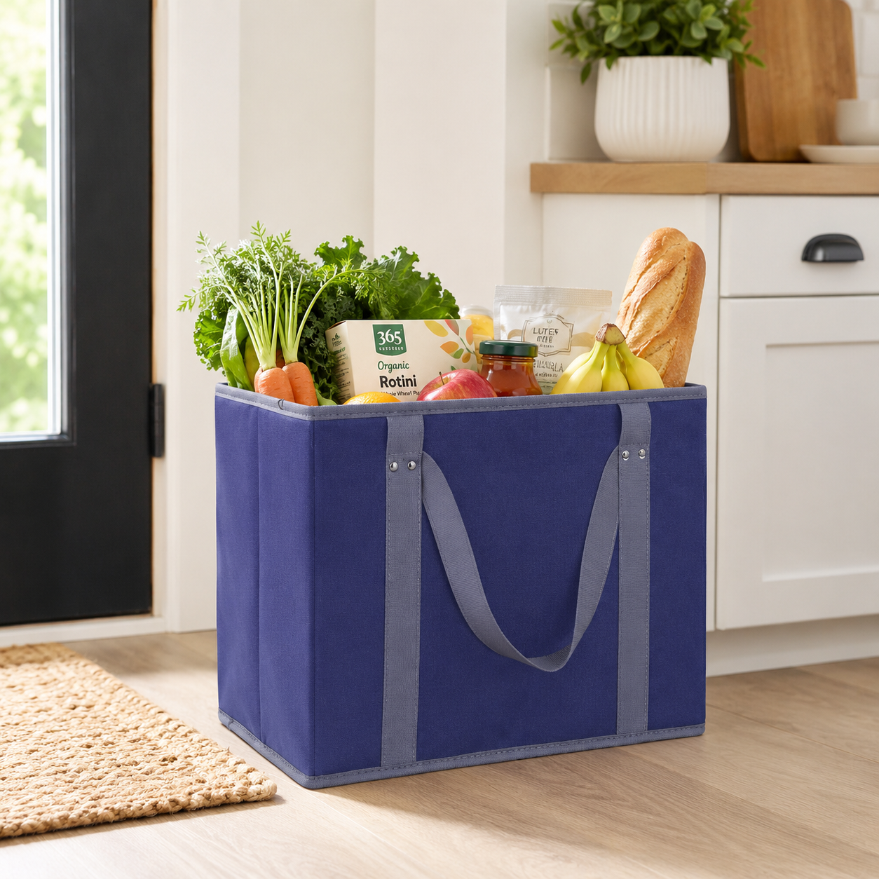 Reusable Non Woven Grocery Shopping Bag With Reinforced Handles