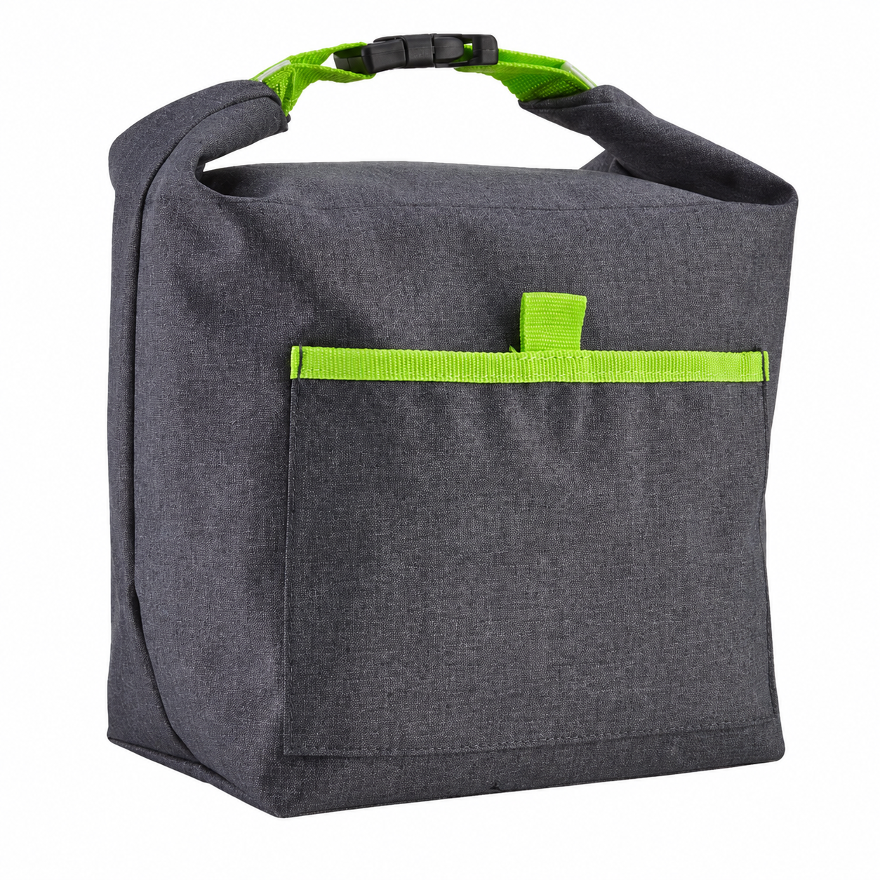 Roll Top Insulated Heathered Lunch Cooler Bag
