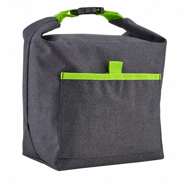 Roll Top Insulated Heathered Lunch Cooler Bag