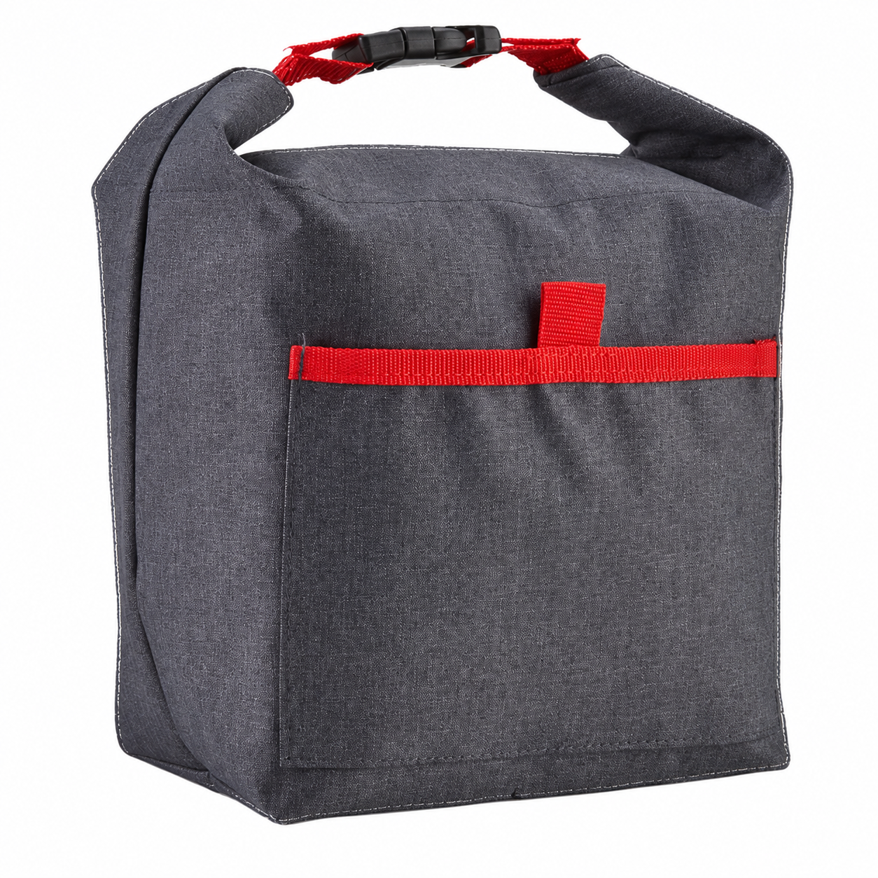 Roll Top Insulated Heathered Lunch Cooler Bag