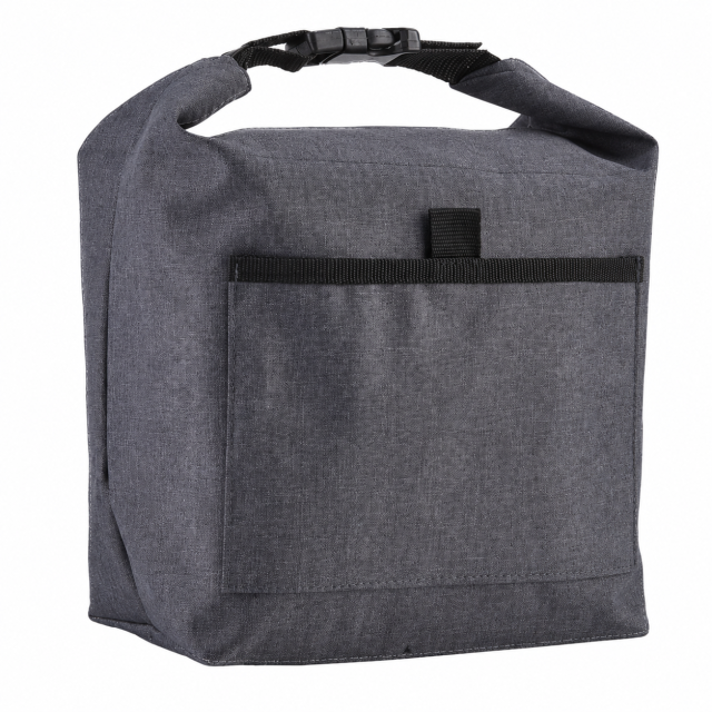 Roll Top Insulated Heathered Lunch Cooler Bag