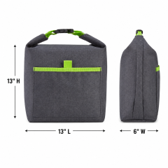 Roll Top Insulated Heathered Lunch Cooler Bag