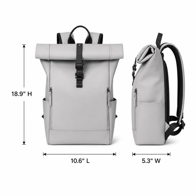 Roll Top Waterproof Laptop Backpack