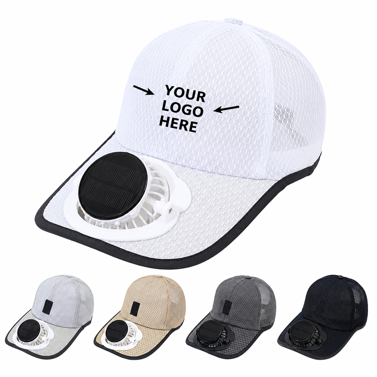 Solar Fan Straw Baseball Cap