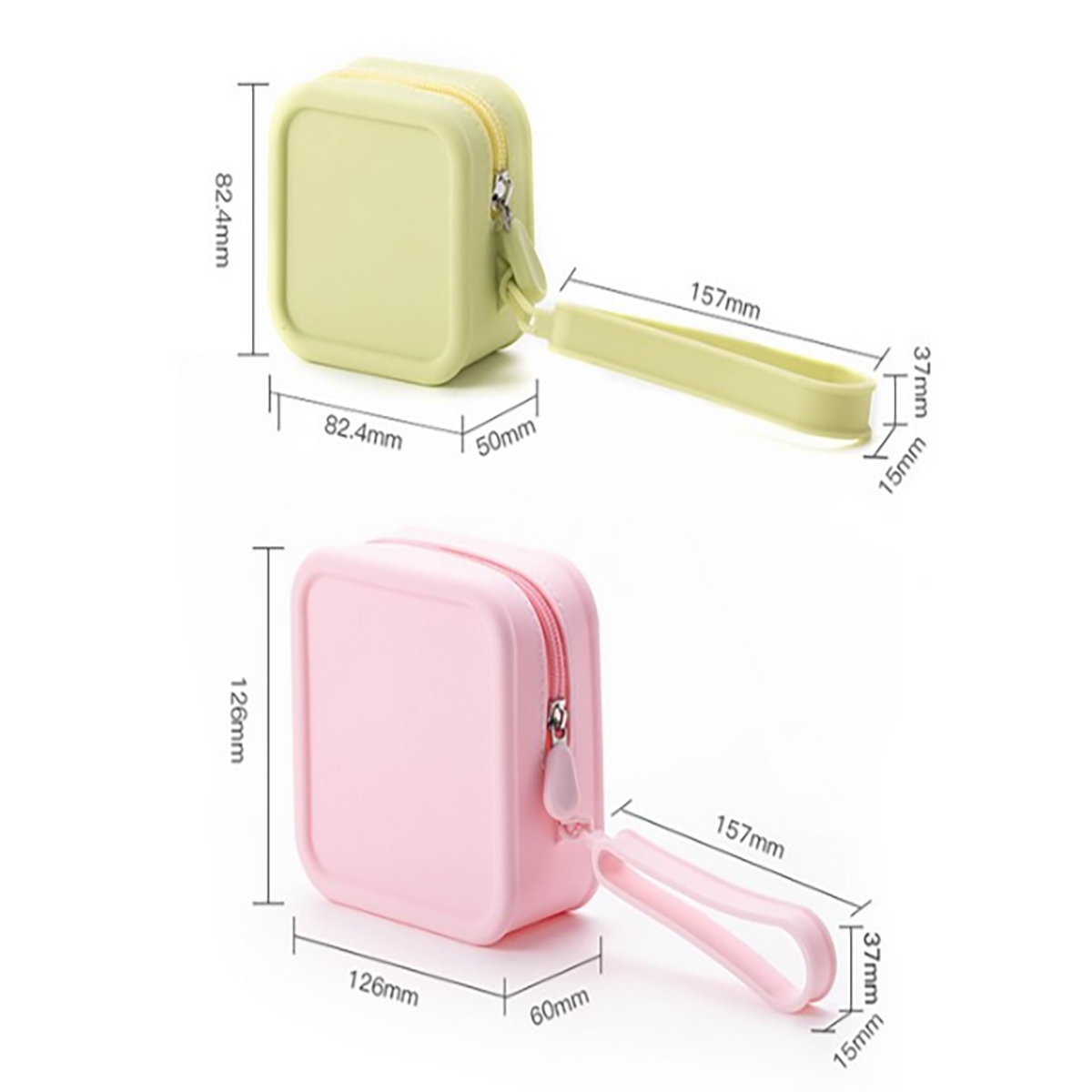Square Silicone Travel Storage Pouch