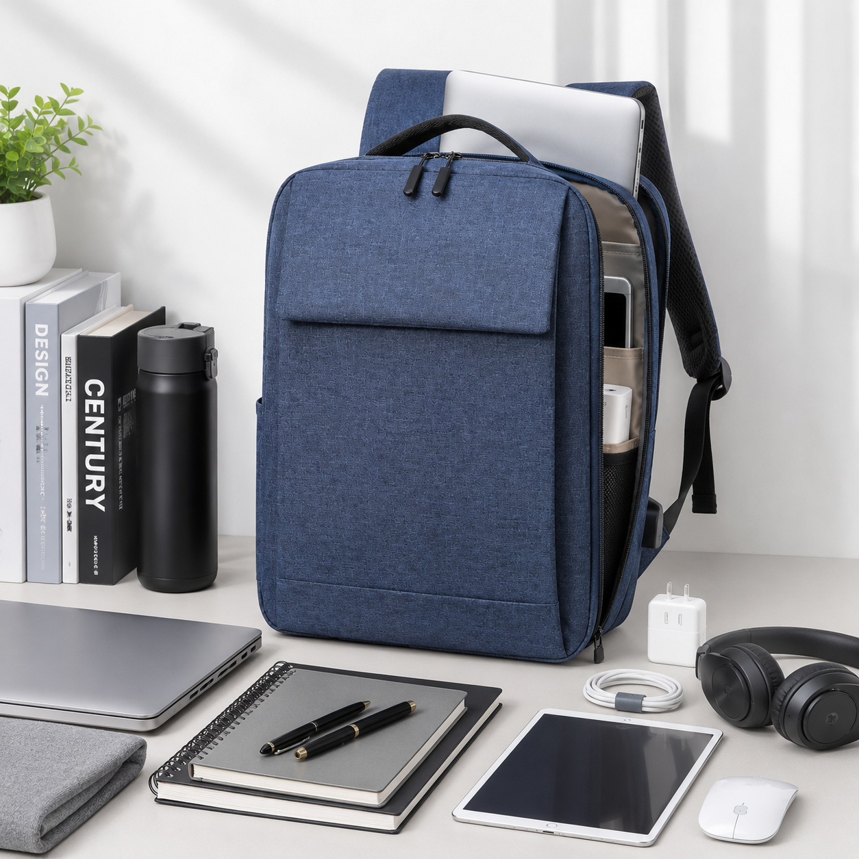 Stylish Minimalist Business Travel Backpack With Custom Logo Option