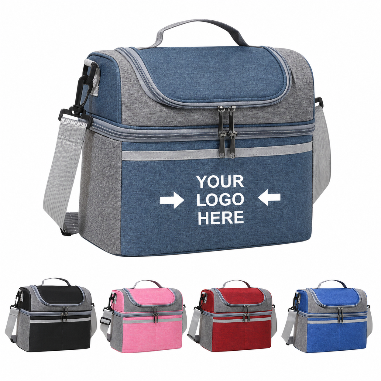 Three Layer Insulated Lunch Bag With Dual Compartment