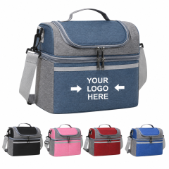 Three Layer Insulated Lunch Bag With Dual Compartment