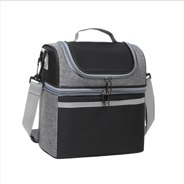 Three Layer Insulated Lunch Bag With Dual Compartment