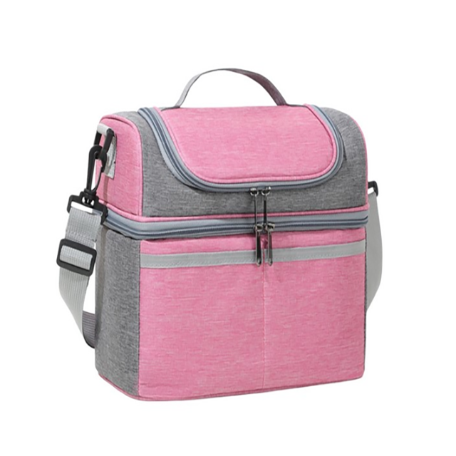 Three Layer Insulated Lunch Bag With Dual Compartment