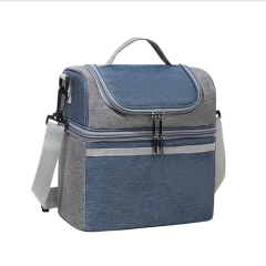Three Layer Insulated Lunch Bag With Dual Compartment