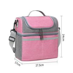 Three Layer Insulated Lunch Bag With Dual Compartment