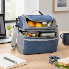 Three Layer Insulated Lunch Bag With Dual Compartment