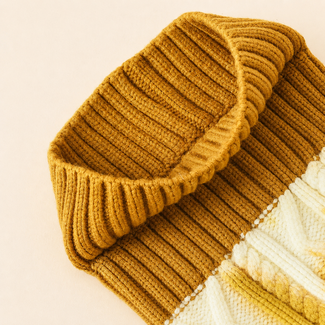 Tie-Dye Knit Beanie with Faux Fur Pom Pom Hat