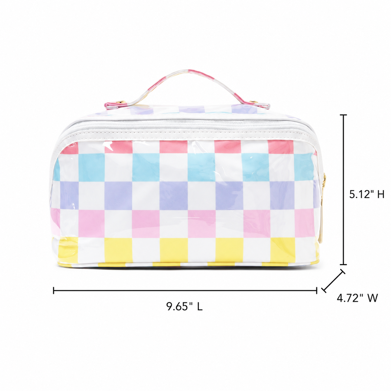 Transparent PVC Checked Pattern Makeup Bag