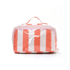 Transparent PVC Checked Pattern Makeup Bag