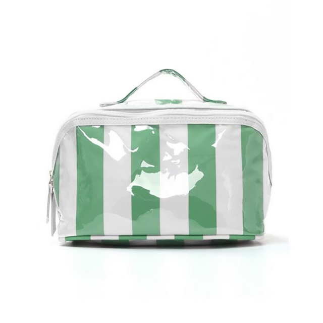 Transparent PVC Checked Pattern Makeup Bag