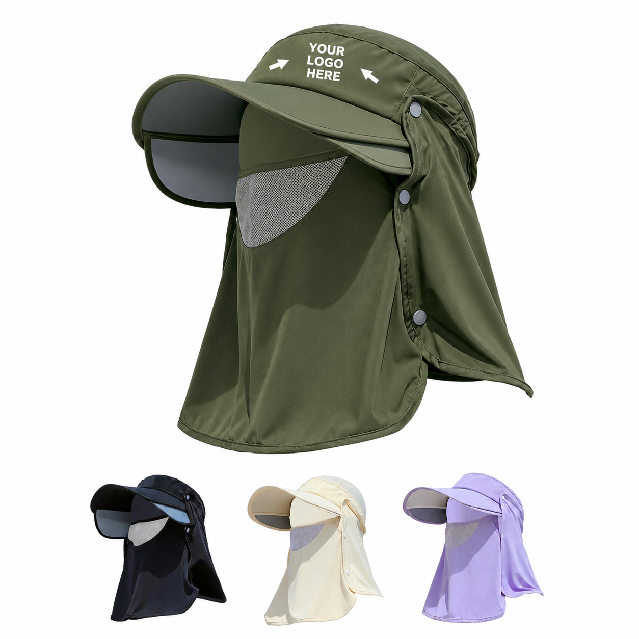Convertible UV Protection Snap-On Sun Hat