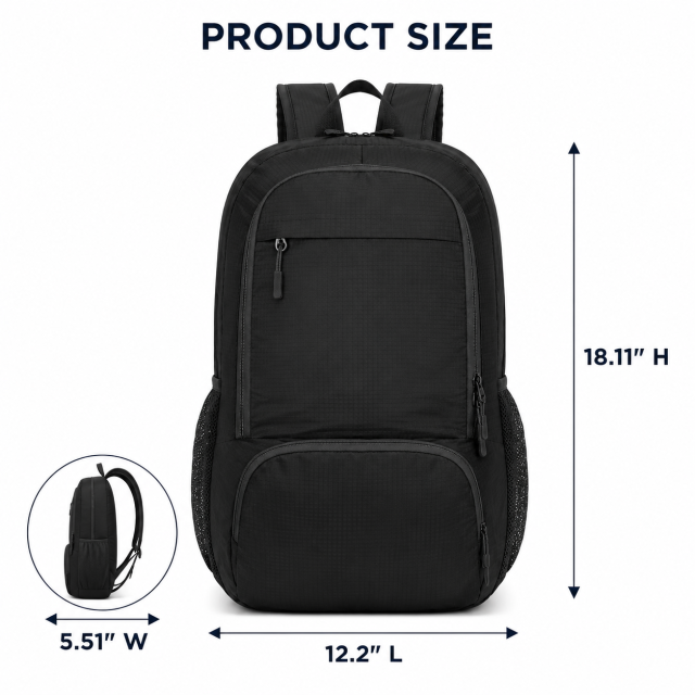 Ultra Lightweight Foldable 420D Polyester Backpack